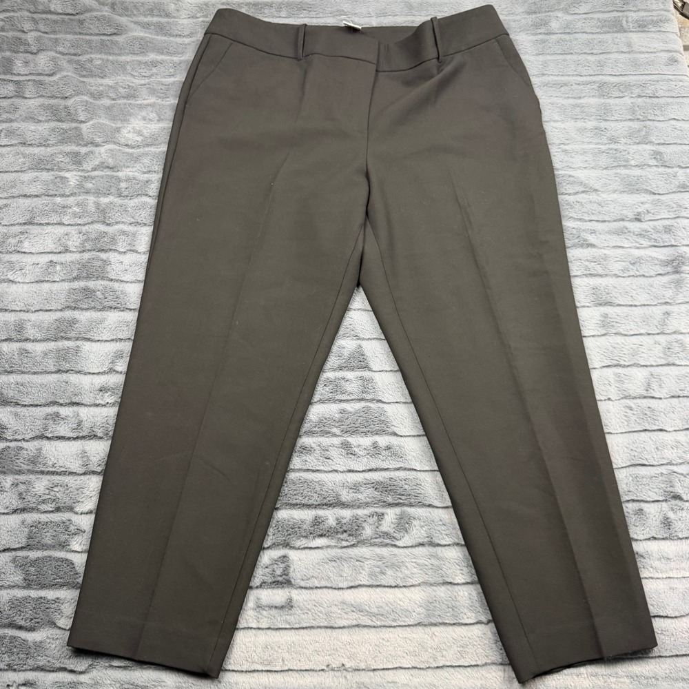 Ann Taylor Women 18 Dark Gray Ankle Dress Pants Straight Leg Stretch 19432700